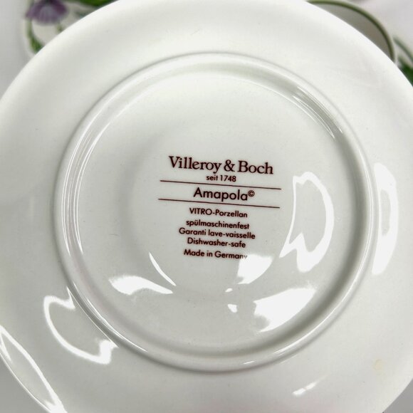 Villeroy & Boch Amapola Porcelain Espresso Tea Cups & Saucers Set Of 4 - Picture 3 of 11